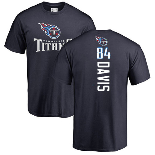 Tennessee Titans Men Navy Blue Corey Davis Backer NFL Football #84 T Shirt